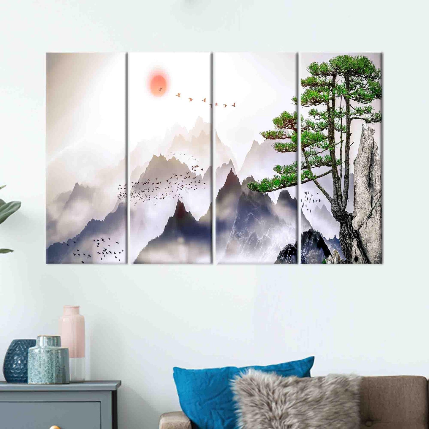 Mountain Bohemian Japanese Landscape Canvas Print