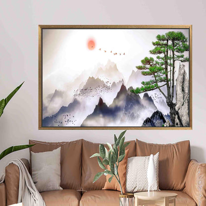 Mountain Bohemian Japanese Landscape Canvas Print