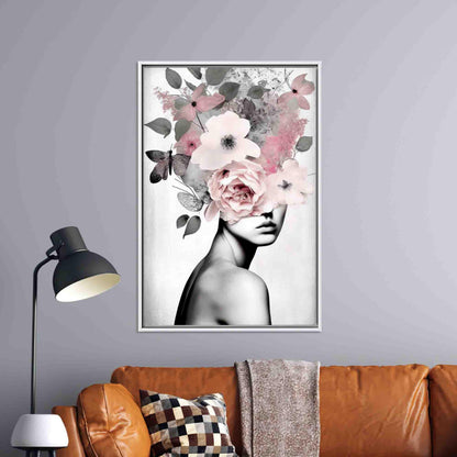 Modern Floral Woman Art Canvas Print - Abstract Wall Decoration for Personalized Gifts
