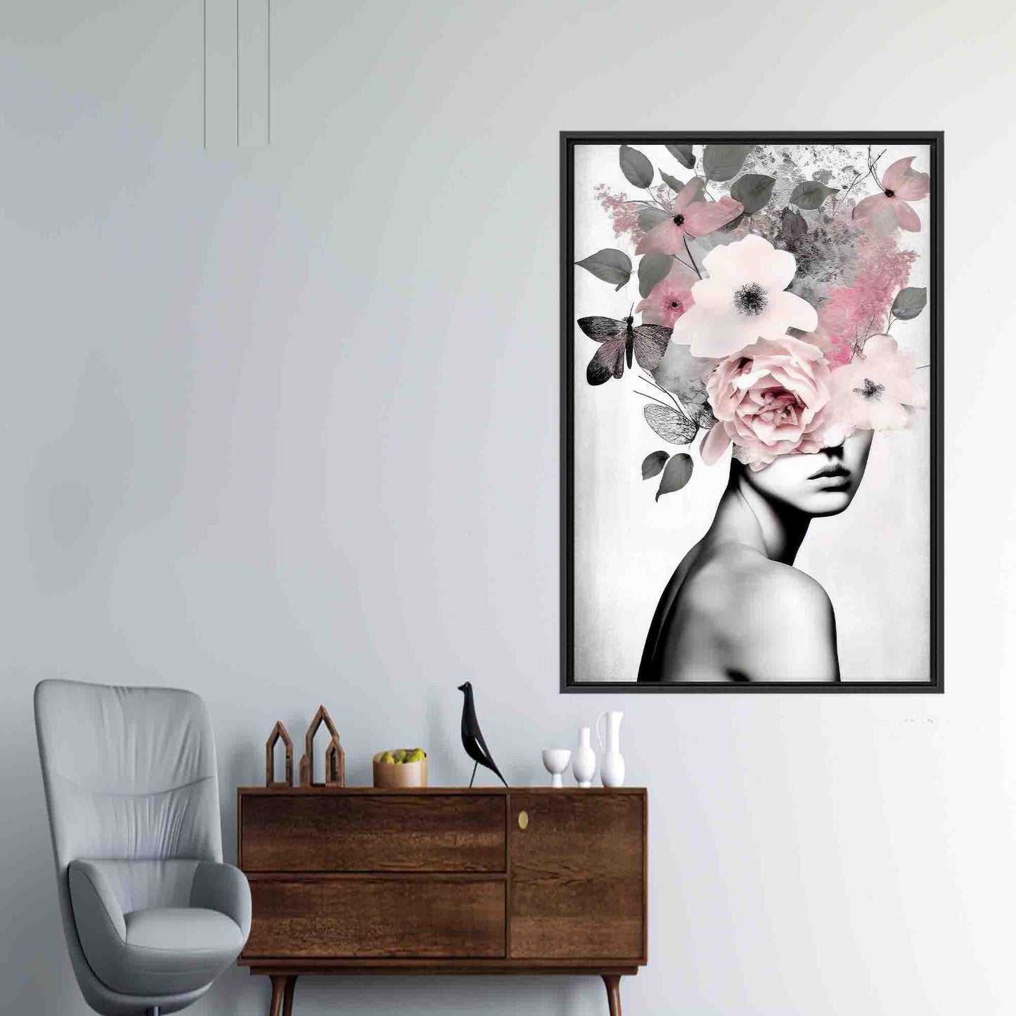 Modern Floral Woman Art Canvas Print - Abstract Wall Decoration for Personalized Gifts