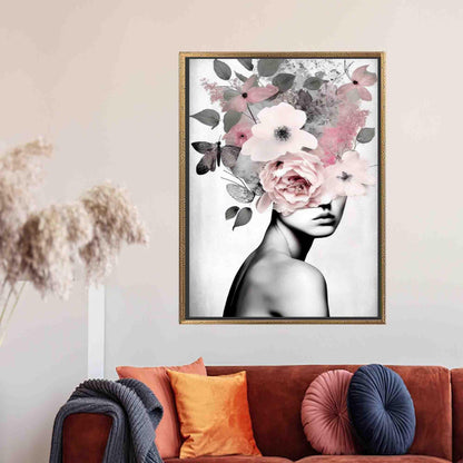 Modern Floral Woman Art Canvas Print - Abstract Wall Decoration for Personalized Gifts