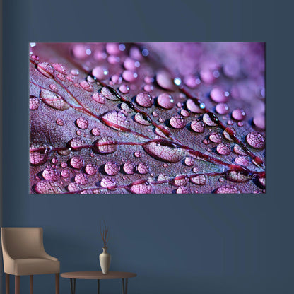Purple Leaf Floral 3D Boho Canvas Print