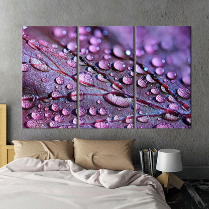 Purple Leaf Floral 3D Boho Canvas Print