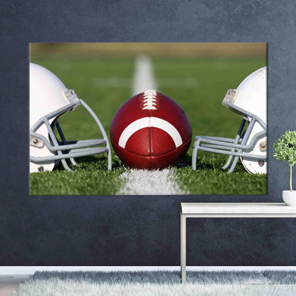 American Football Helmets 3D Canvas Print - Gym Wall Hanging, Christmas Gift