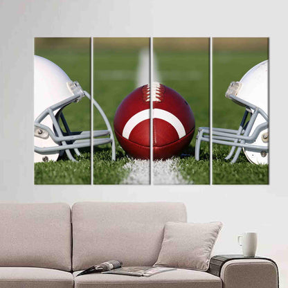 American Football Helmets 3D Canvas Print - Gym Wall Hanging, Christmas Gift