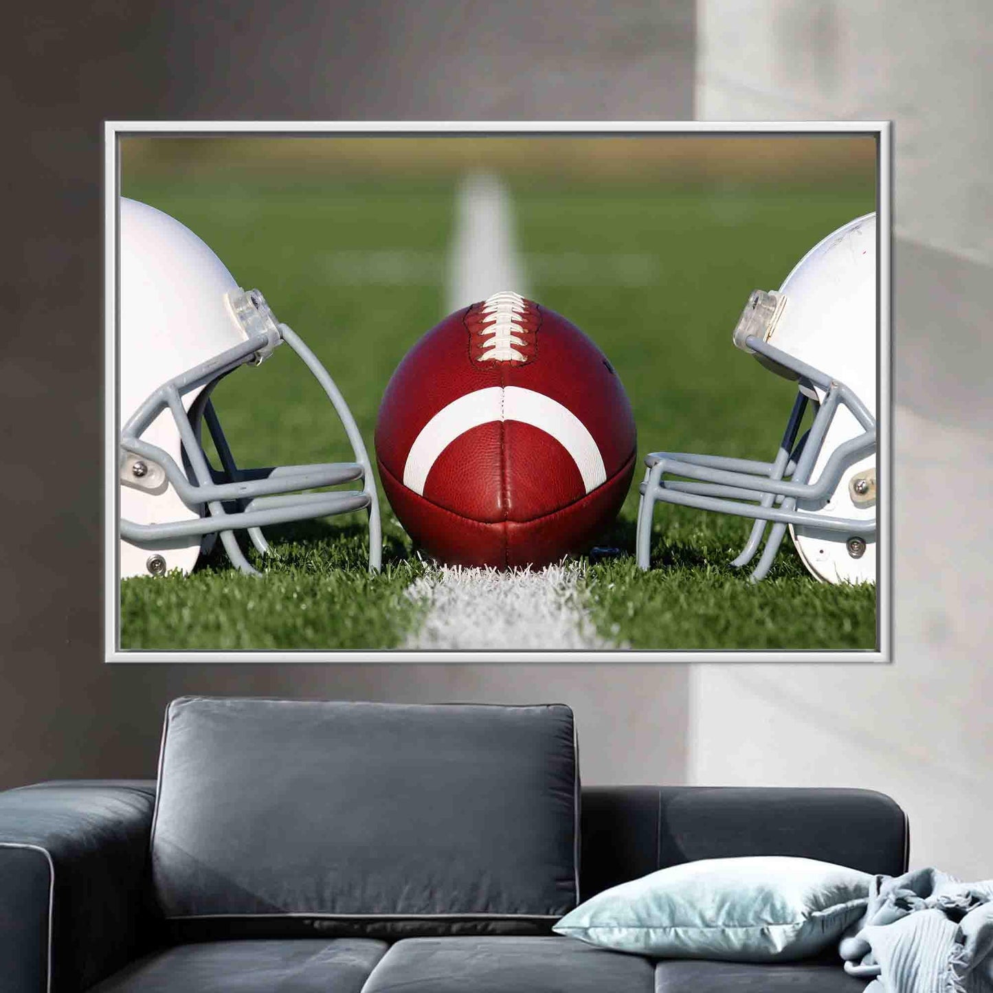 American Football Helmets 3D Canvas Print - Gym Wall Hanging, Christmas Gift