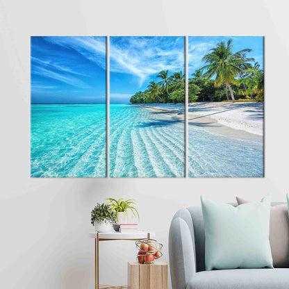 Beach Landscape Canvas Gift: Ocean View Poster with Tropical Ocean Art for Personalized Baby Gift