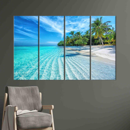 Beach Landscape Canvas Gift: Ocean View Poster with Tropical Ocean Art for Personalized Baby Gift