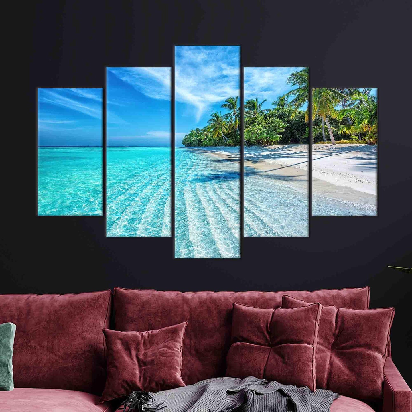 Beach Landscape Canvas Gift: Ocean View Poster with Tropical Ocean Art for Personalized Baby Gift