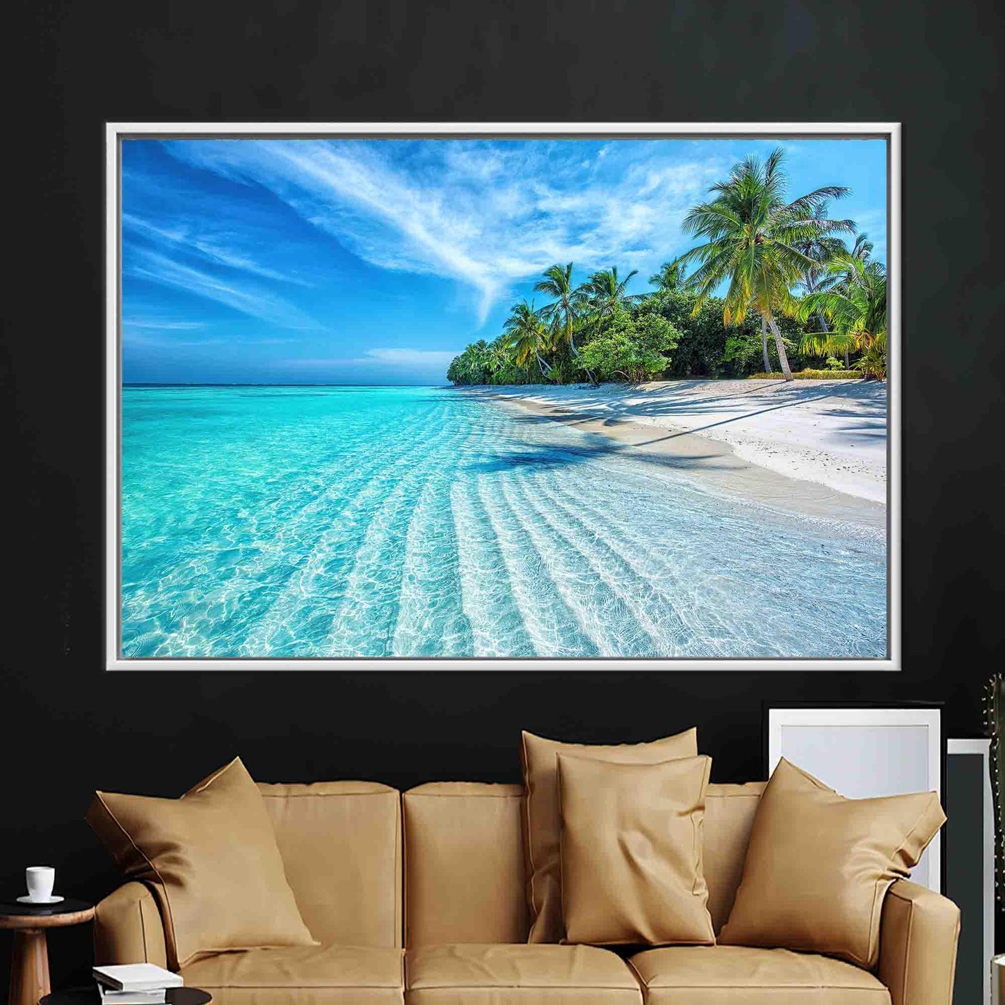 Beach Landscape Canvas Gift: Ocean View Poster with Tropical Ocean Art for Personalized Baby Gift