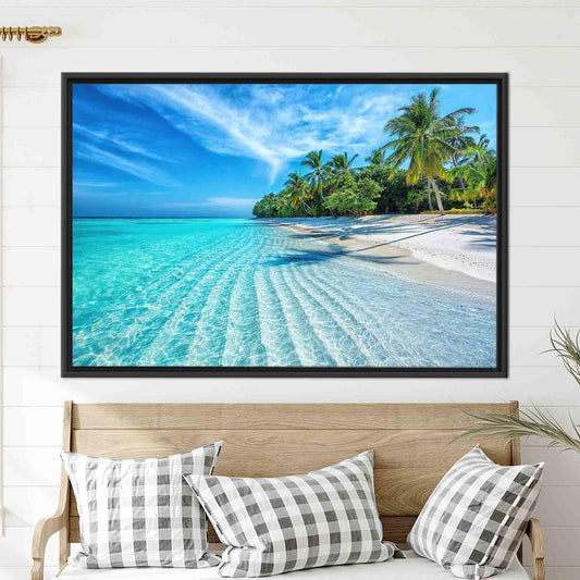 Beach Landscape Canvas Gift: Ocean View Poster with Tropical Ocean Art for Personalized Baby Gift