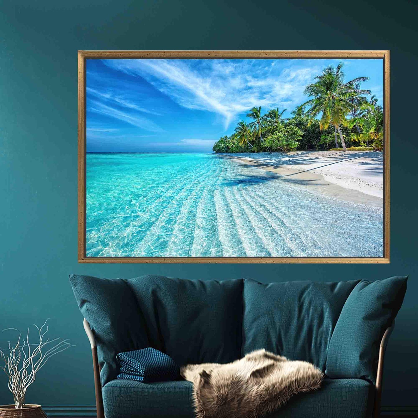 Beach Landscape Canvas Gift: Ocean View Poster with Tropical Ocean Art for Personalized Baby Gift