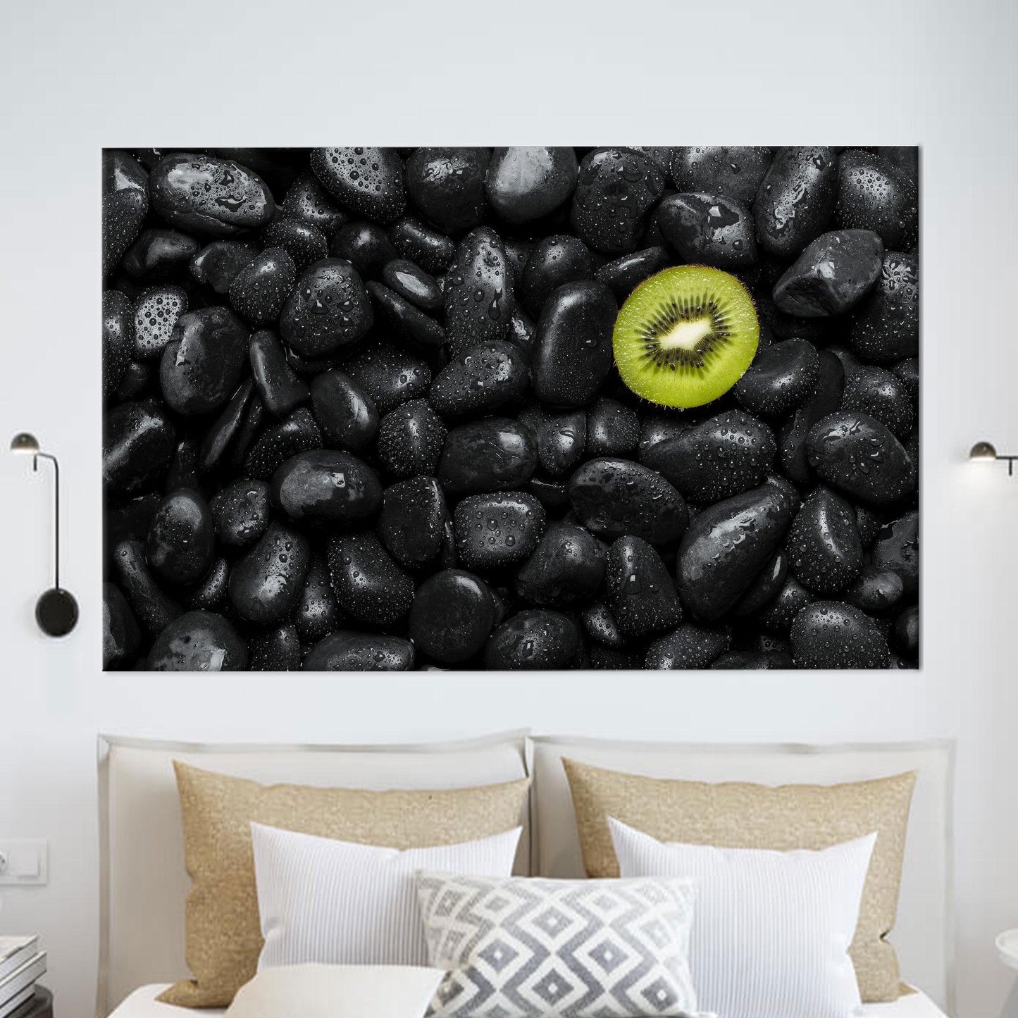 Stone Pattern Kiwi Valentine's Day Canvas Print