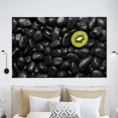 Stone Pattern Kiwi Valentine's Day Canvas Print