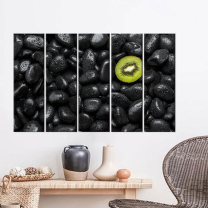 Stone Pattern Kiwi Valentine's Day Canvas Print