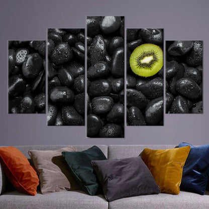 Stone Pattern Kiwi Valentine's Day Canvas Print