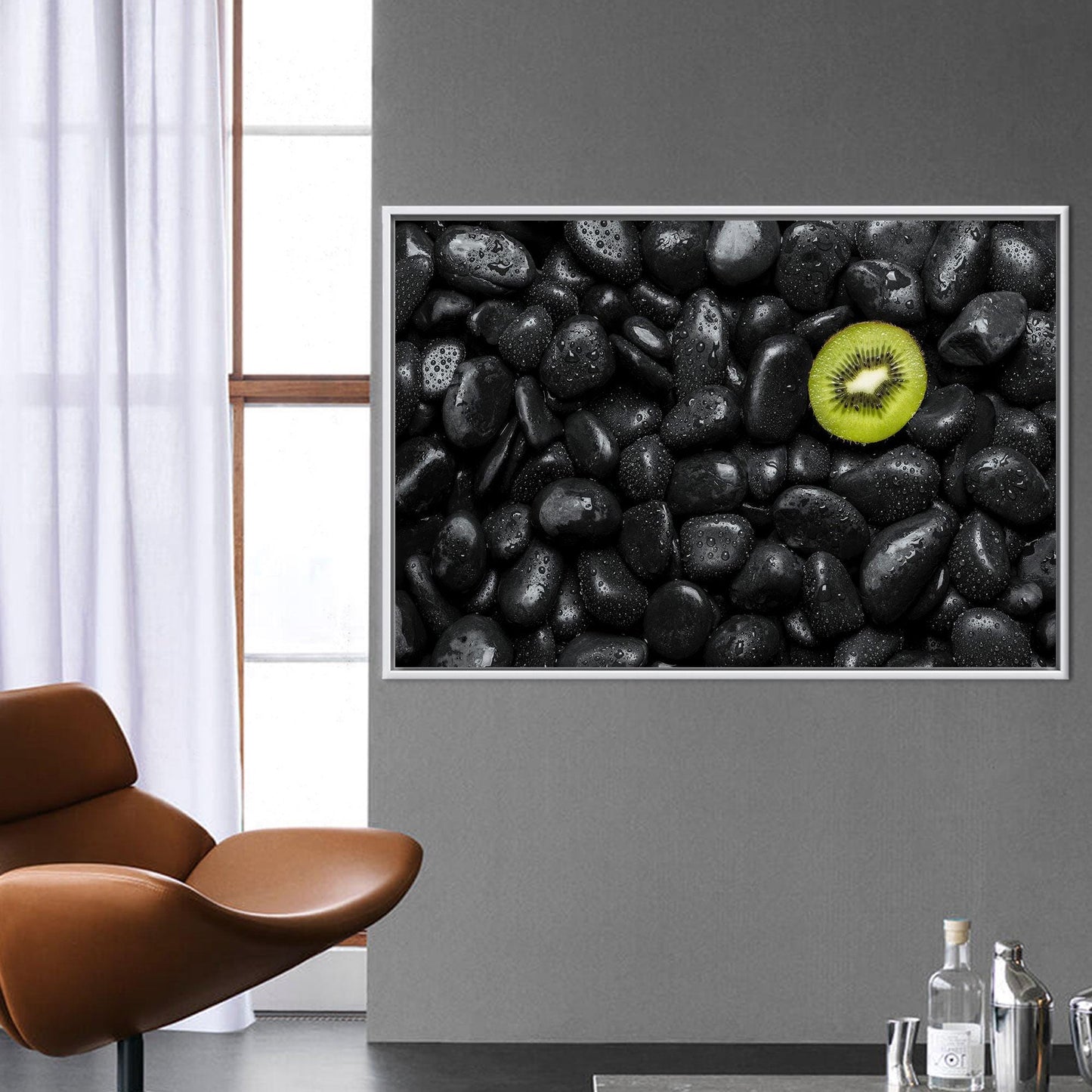 Stone Pattern Kiwi Valentine's Day Canvas Print