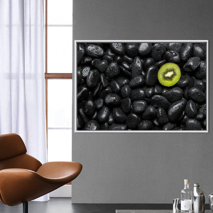 Stone Pattern Kiwi Valentine's Day Canvas Print