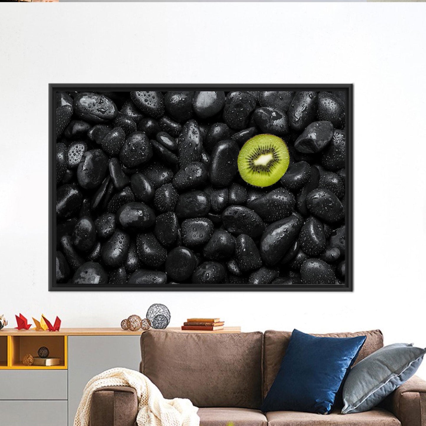 Stone Pattern Kiwi Valentine's Day Canvas Print