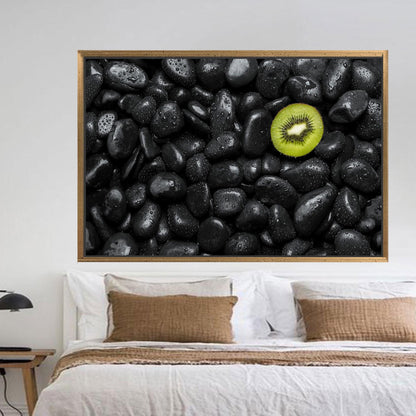Stone Pattern Kiwi Valentine's Day Canvas Print