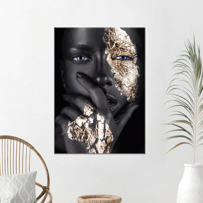 Black Woman Abstract Canvas Print