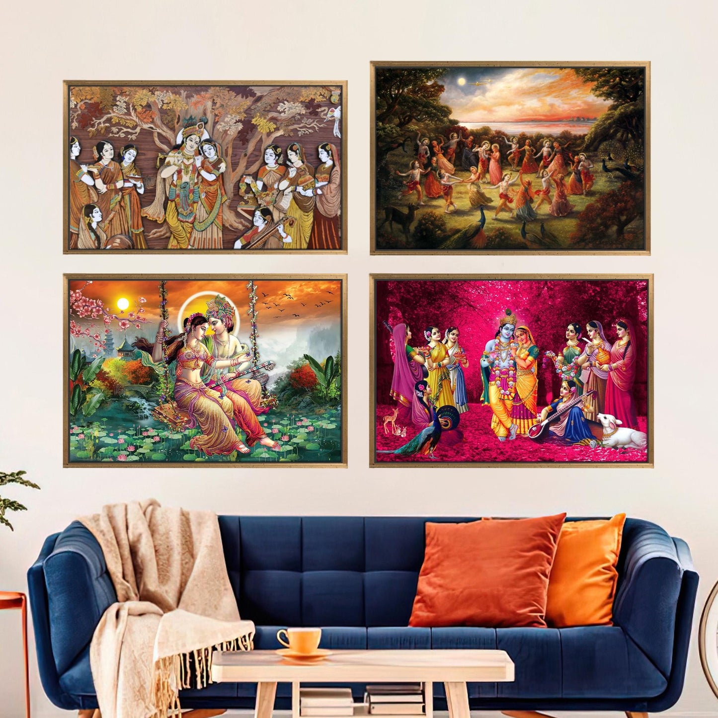 Radha Krishna Indian Mythology Spiritual Canvas Print