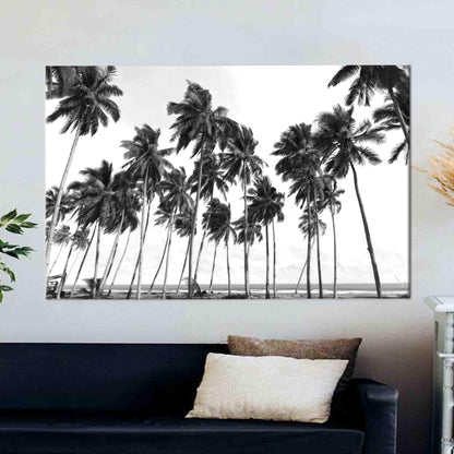 Black Palm Trees 3D Handmade Canvas Print