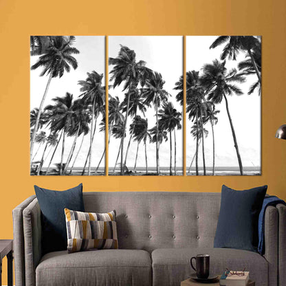Black Palm Trees 3D Handmade Canvas Print