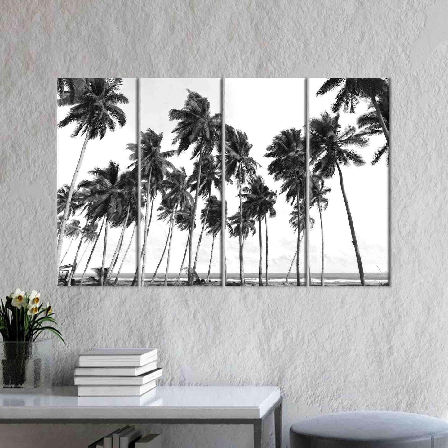 Black Palm Trees 3D Handmade Canvas Print