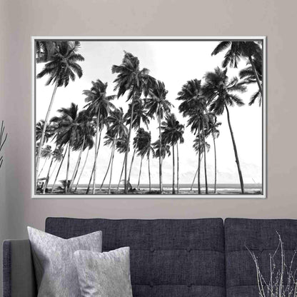 Black Palm Trees 3D Handmade Canvas Print