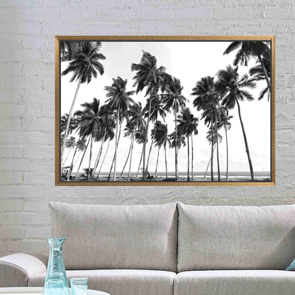 Black Palm Trees 3D Handmade Canvas Print