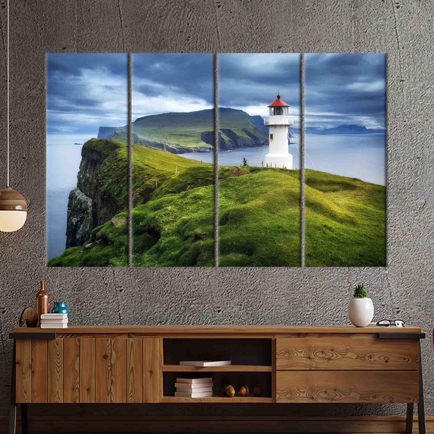 Mykines Lighthouse Faroe Islands Floating Canvas Print