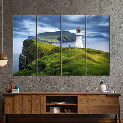 Mykines Lighthouse Faroe Islands Floating Canvas Print