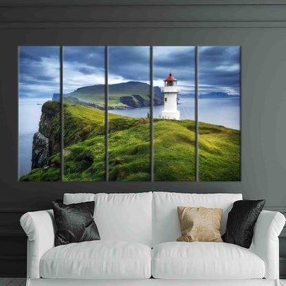 Mykines Lighthouse Faroe Islands Floating Canvas Print