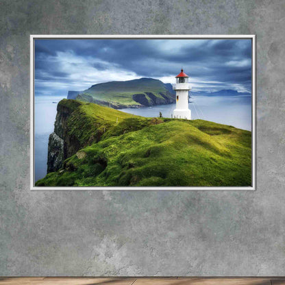 Mykines Lighthouse Faroe Islands Floating Canvas Print