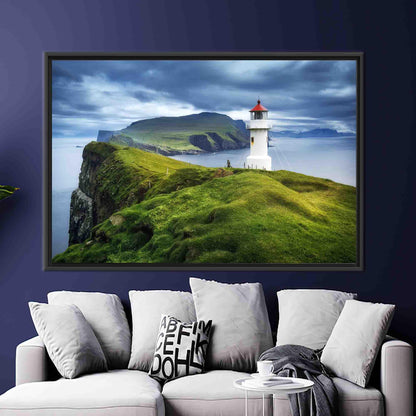 Mykines Lighthouse Faroe Islands Floating Canvas Print
