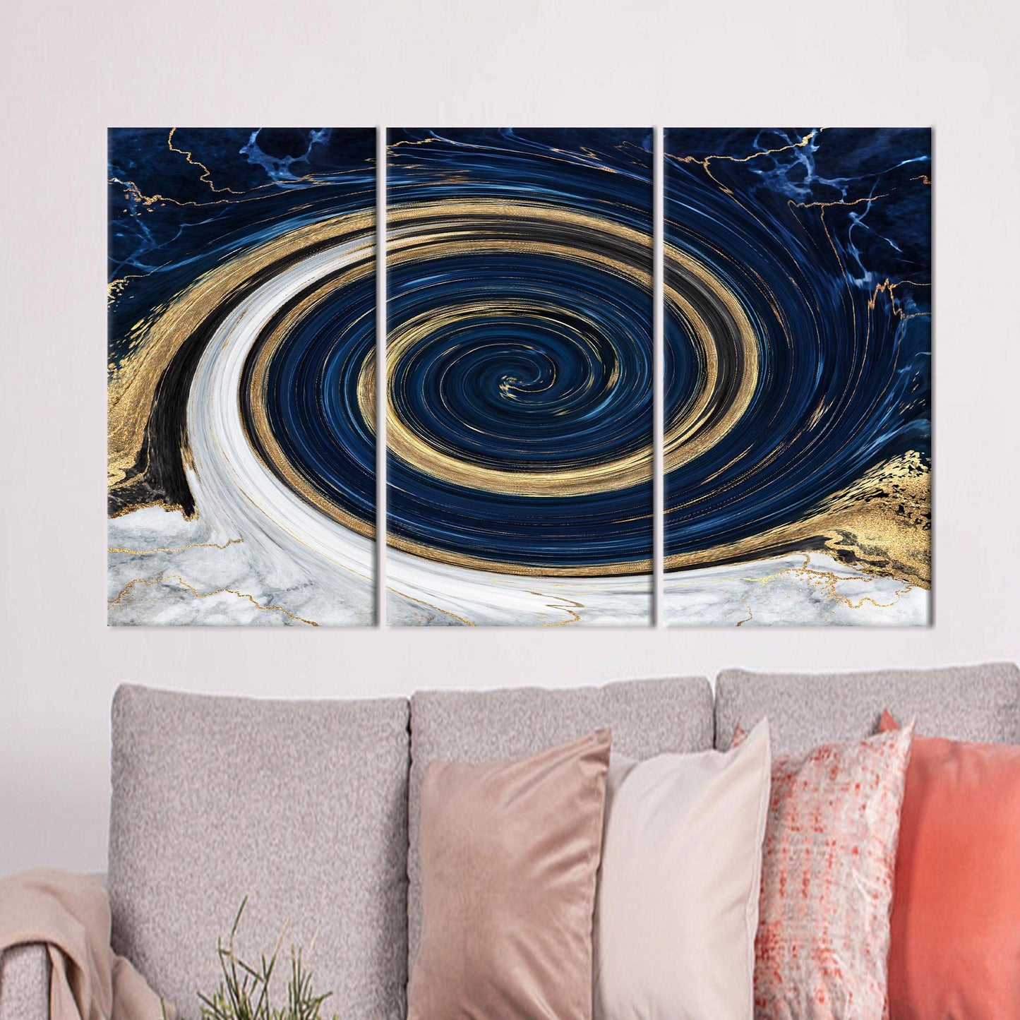 Gold Marble Artwork Canvas Print - Abstract Wall Hanging, Marble Art, Personalized Wedding Gift