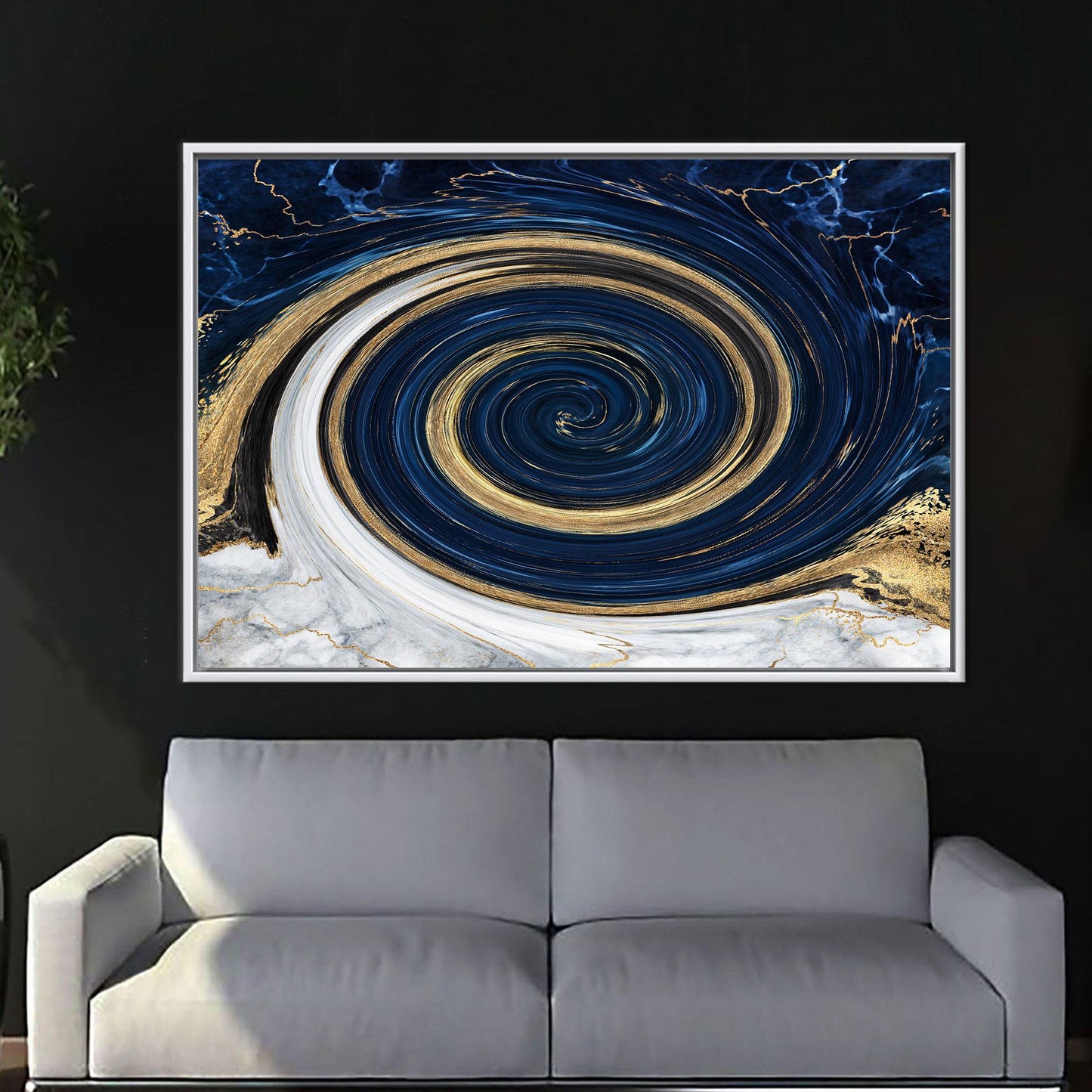 Gold Marble Artwork Canvas Print - Abstract Wall Hanging, Marble Art, Personalized Wedding Gift