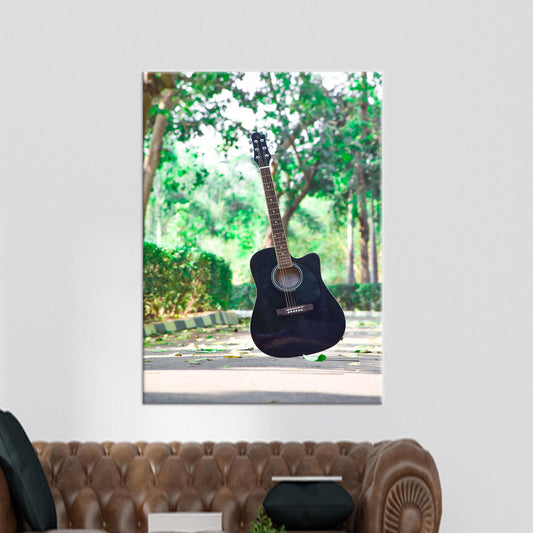 Modern Music Lover Gift Canvas Poster, Guitarist Artwork, Personalized Baby Gift, Guitar Wall Art