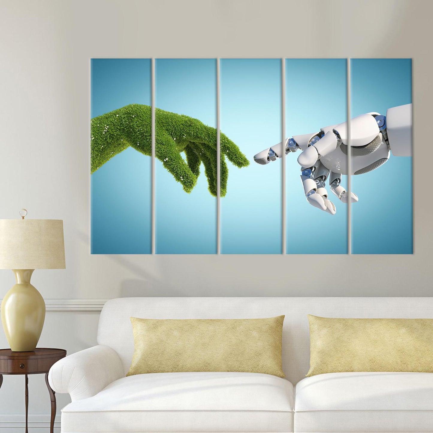 Michelangelo Creation Adam Abstract Canvas Print