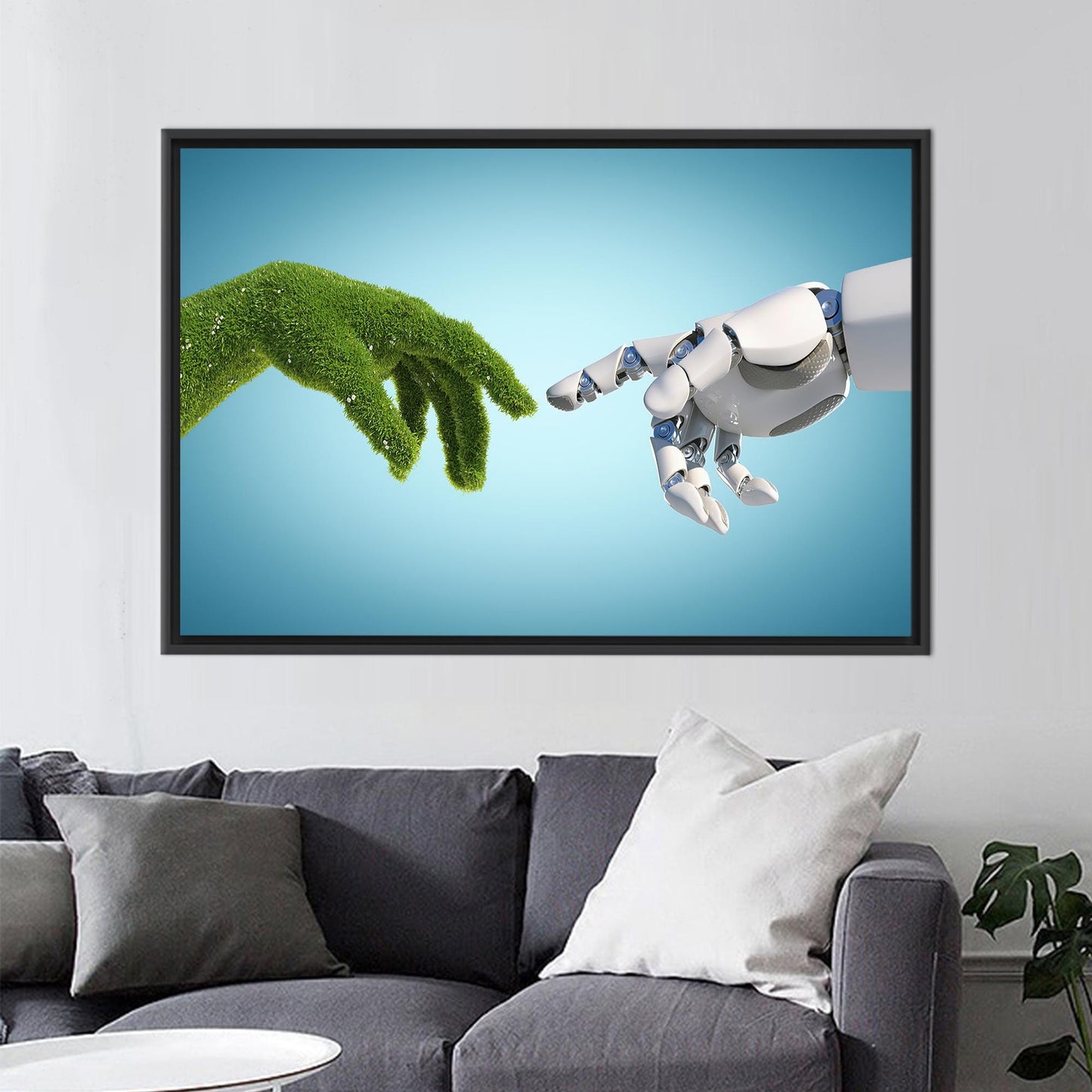 Michelangelo Creation Adam Abstract Canvas Print