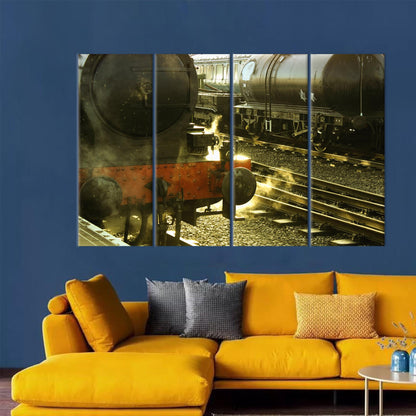 Steam Train Coal Track Minimalist Canvas Print