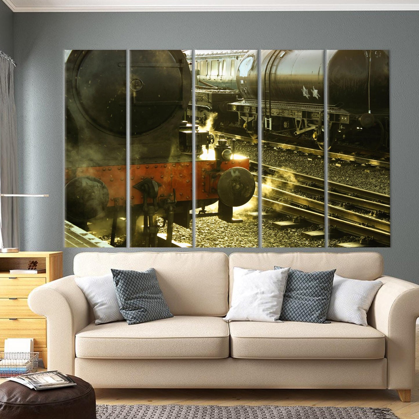 Steam Train Coal Track Minimalist Canvas Print