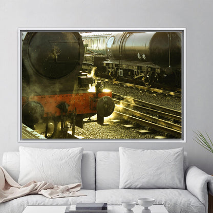 Steam Train Coal Track Minimalist Canvas Print