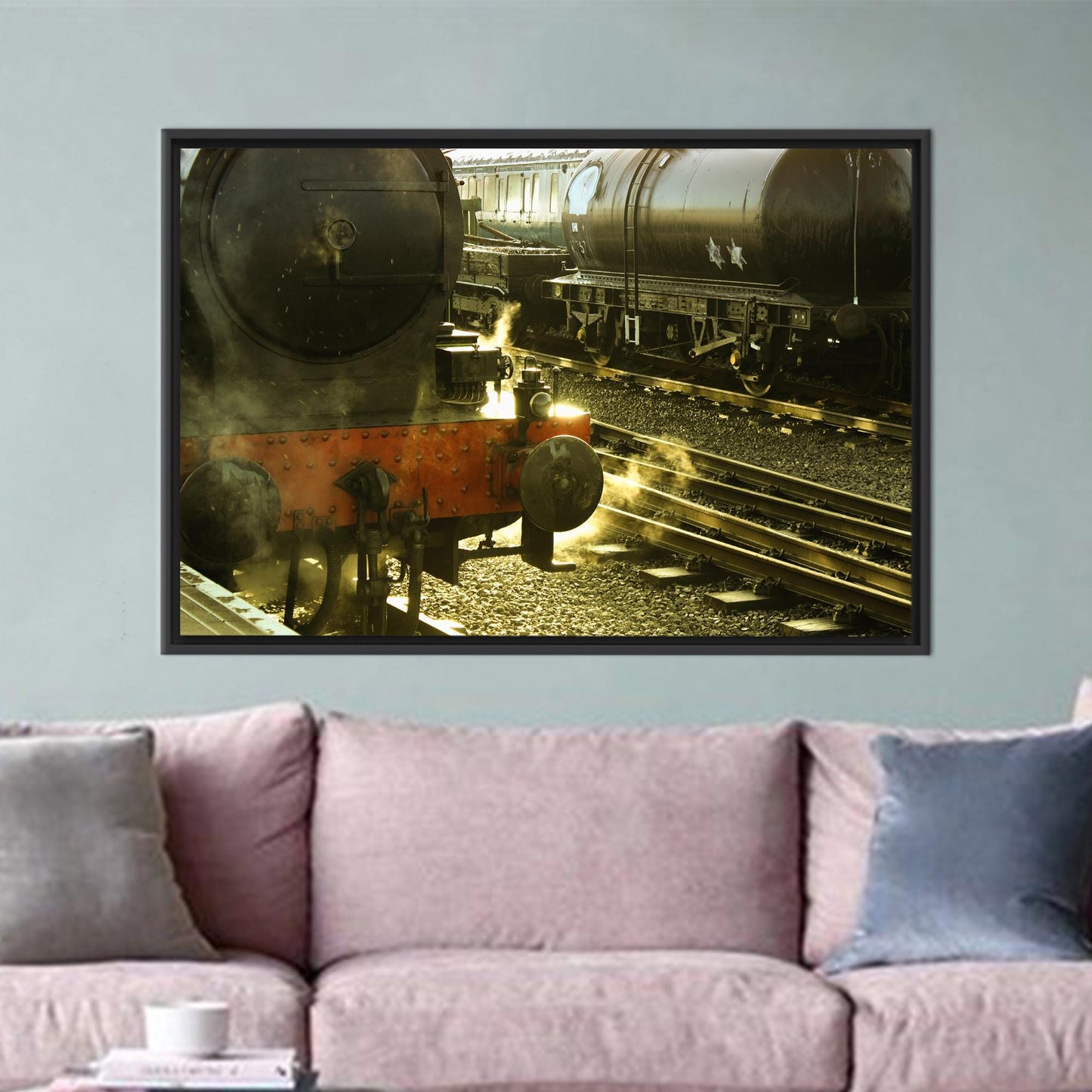 Steam Train Coal Track Minimalist Canvas Print