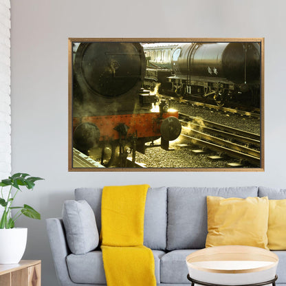 Steam Train Coal Track Minimalist Canvas Print