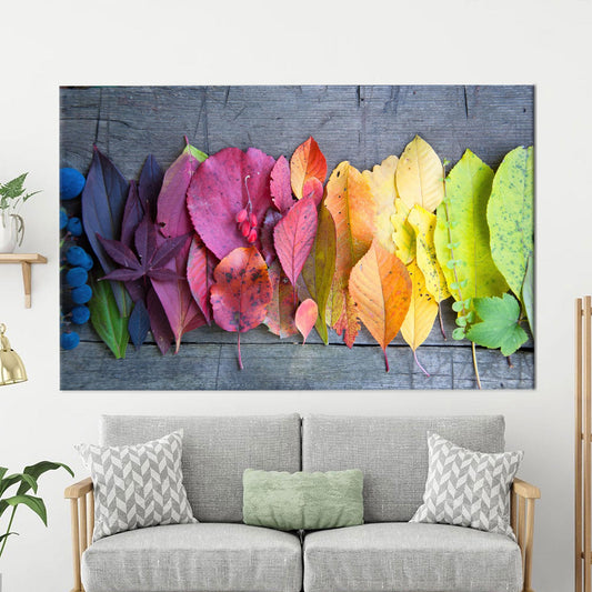 Autumn Canvas Gift: Colorful Leaf Wall Art for Holiday Decor
