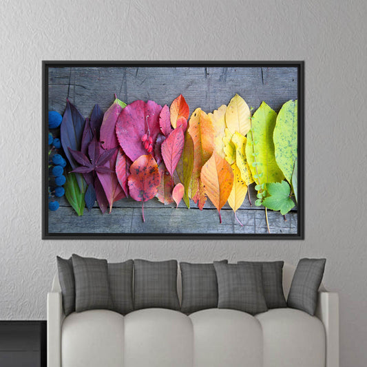Autumn Canvas Gift: Colorful Leaf Wall Art for Holiday Decor