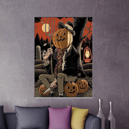 Pumpkin 3D Halloween Bridesmaid Canvas Print