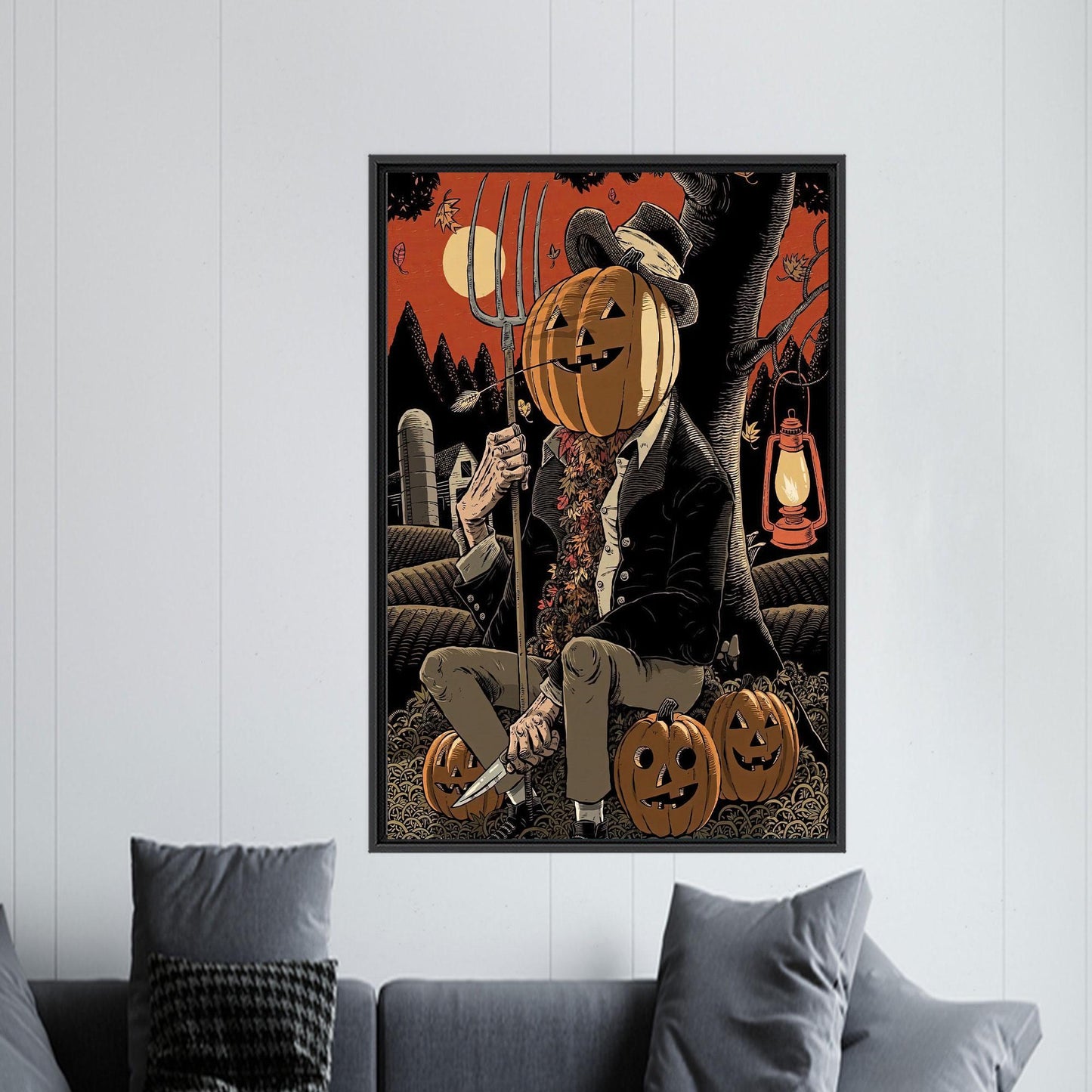 Pumpkin 3D Halloween Bridesmaid Canvas Print